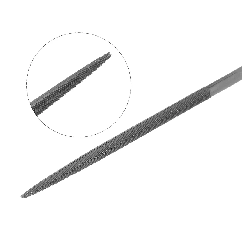 Uxcell-Lima de aguja redonda/plana de acero de doble corte con mango de plástico, 4mm x 160mm, para Taller, bricolaje, 10 unidades