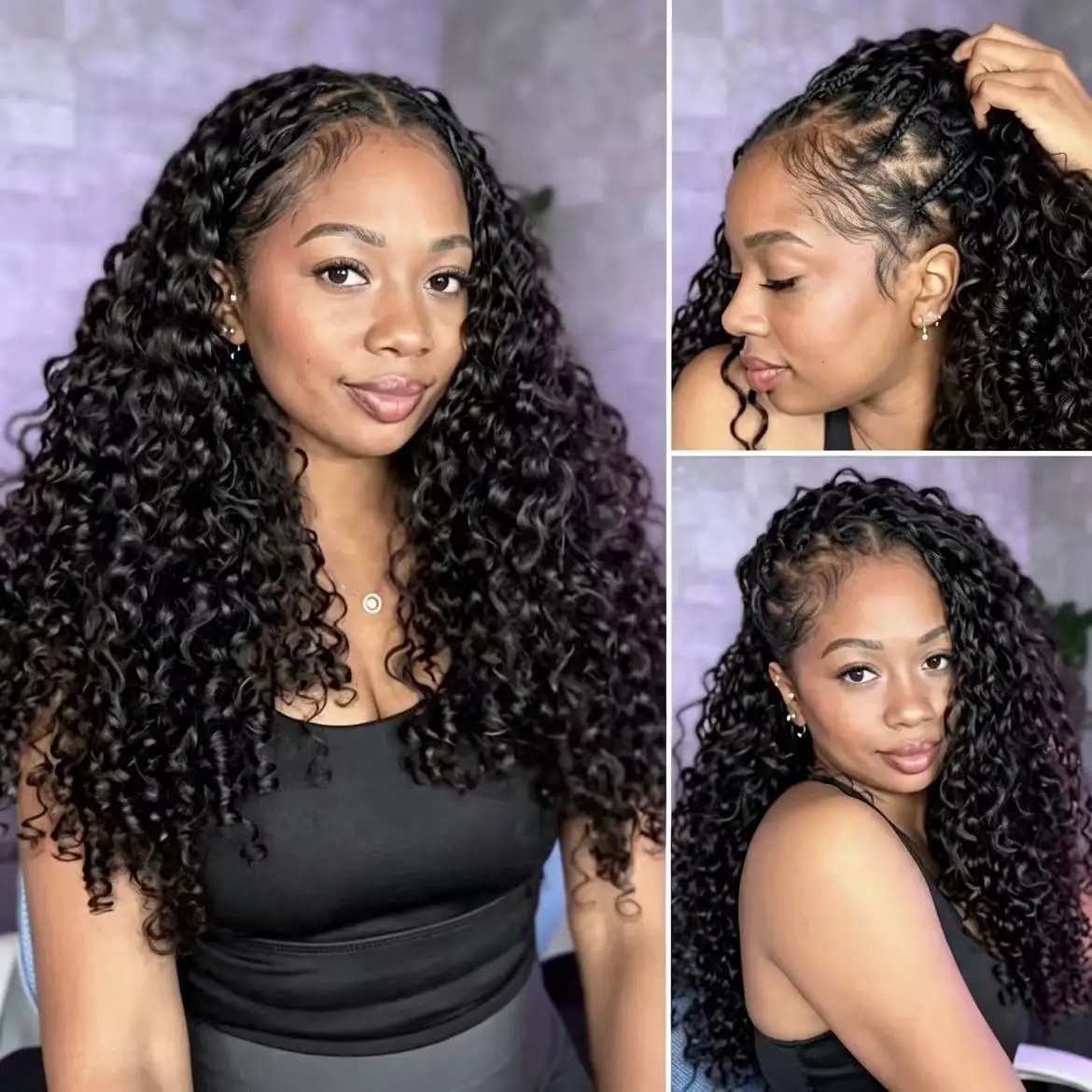 Burmese Curly Crochet Human Hair Designed for Miracle Knots Boho Braids Pre-Separated Natural Black Light Weight Reusable Plush Texture Time-Saving Wear Raw Brazilian Human Hair Extensions For Women