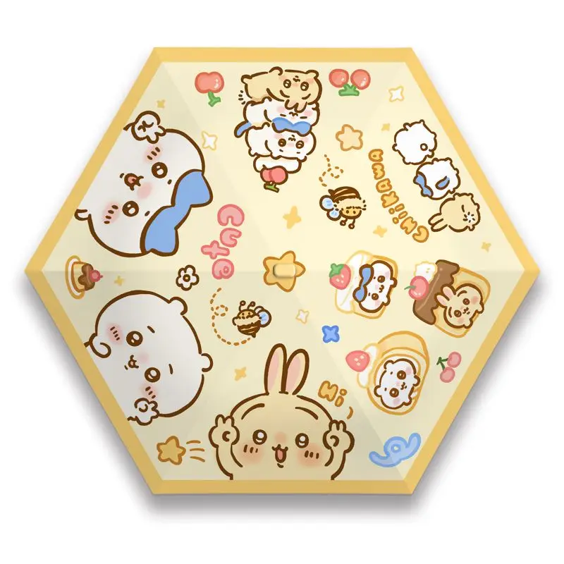 مظلة تشيمانكا مظلة من الشمس واقية من الشمس حماية من الأشعة فوق البنفسجية مظلة شمسية قابلة للطي للأطفال مظلة كرتونية محمولة Usagi