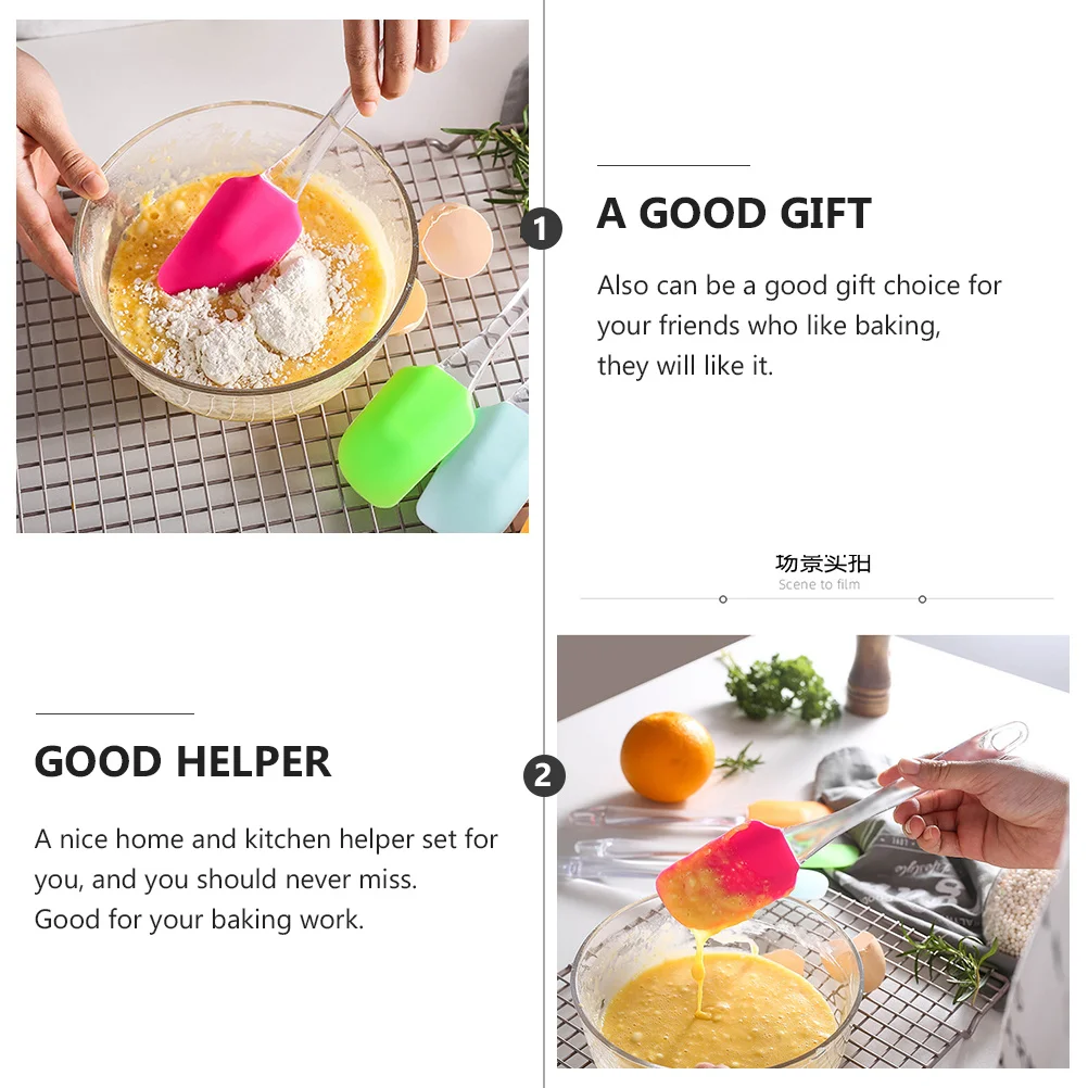 

3Pcs Silicone Scraper Long Handle Ergonomic Baking Tool Cream Spatula Kitchen Supplies Home Bakery Gadget