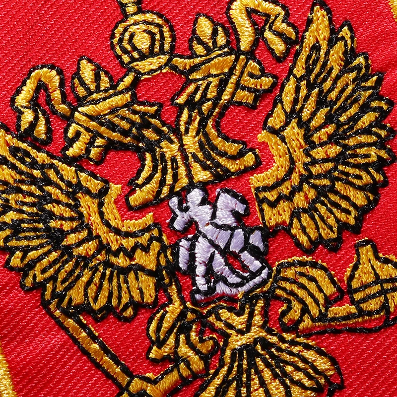 Red square Russian national emblem: 8.1 * 6.9CM Patches Iron On Embroidered Clothes Bags DIY Appliques for Iron on Clothes Decor