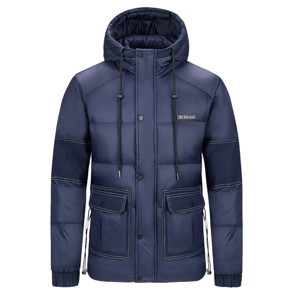 Chaqueta acolchada de algodón para hombre, abrigo de algodón grueso con múltiples bolsillos y forro polar de invierno 2025, chaqueta acolchada de algodón informal de talla grande