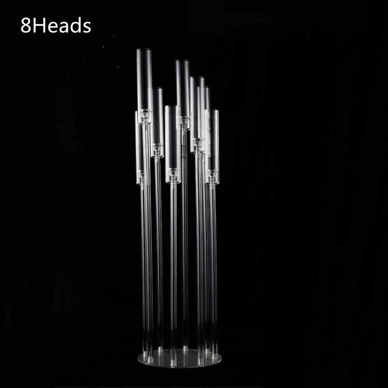 5/10 pcs Acrylic Candelabra 9 Heads Candle Holders Wedding Candlesticks Table Centerpieces Flower Stand Holder Big Candelabrum