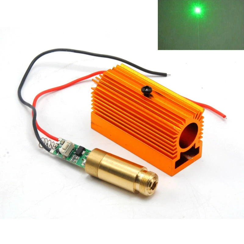 Iluminação brilhante do módulo verde do laser do ponto de 20mw 532nm com suporte do dissipador de calor de 12mm