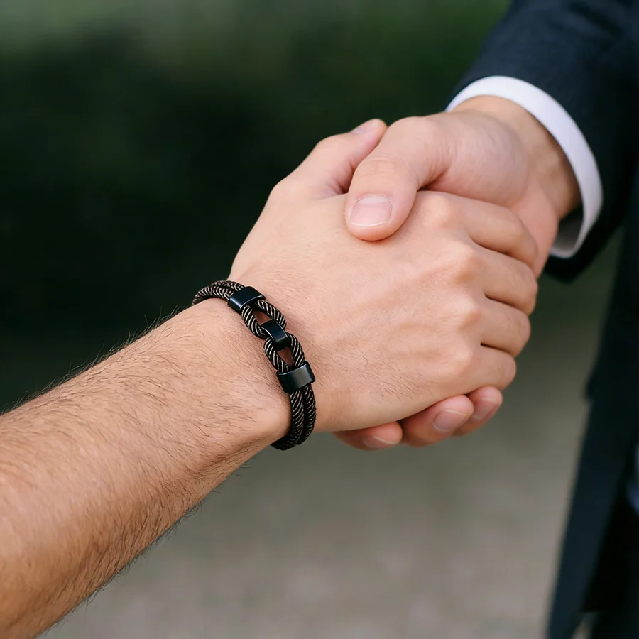 Noter Stylish Men String Bracelet Selected High Quality 4mm Rope Absorb Sweat No Deformation Or Fading Versatile Accessories