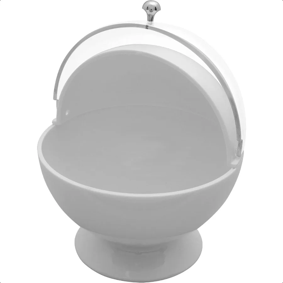

ware Sugar Candy Bowl with Clear Roll Top Lid Acrylic Plastic MultiPurpose Serving Bowl Kitchen Food Storage Container for Home