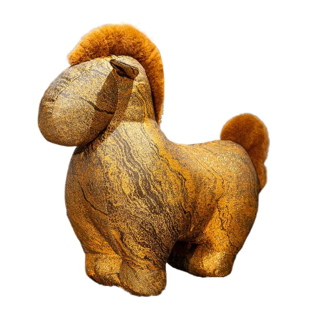 

Очаровательная лошадь-талисман, милая креативная мягкая лошадь с блестками, кавайная фигурка Зодиакального пони, подарок на день рождения