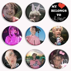 Hip Pop Singer Lil Peep Ctue Pink Bow Button Pin Metal Badge Creative My Heart Belongs Lil Peep Brooch Badge Fans Collect Gifts