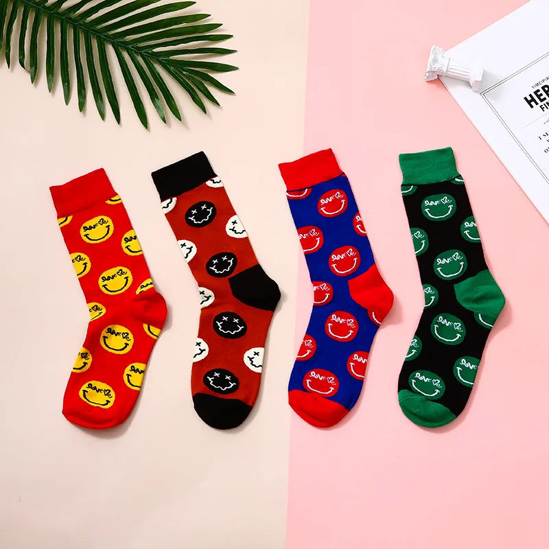 27 Patterns Brand Fashion Cotton Elegant Lovely Heart Smile Face Women Happy Socks Novelty Quality Harajuku Girls Dress Cute Sox