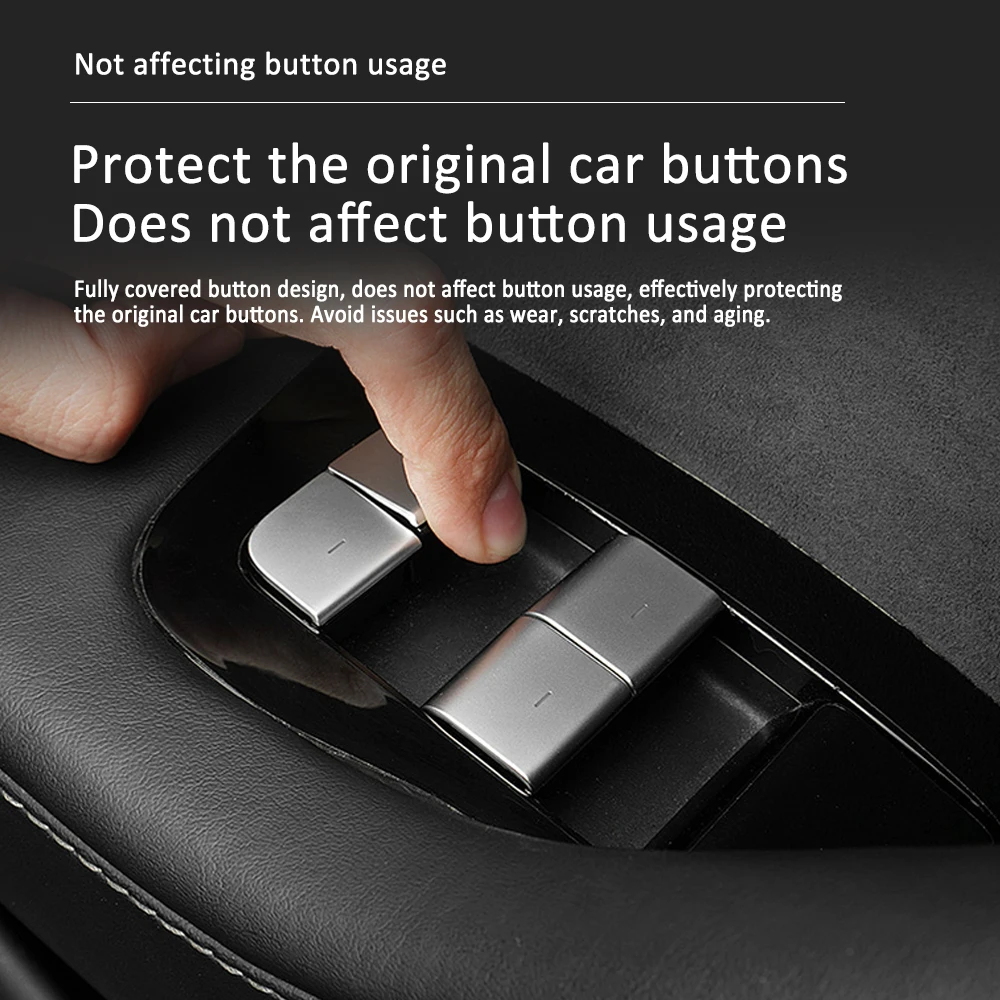 For Tesla Model 3 2017-2023 Model Y 2021-2024 Window Lift Button ABS Door Lock Switch Cover Trim Patch Car Interior Accessories