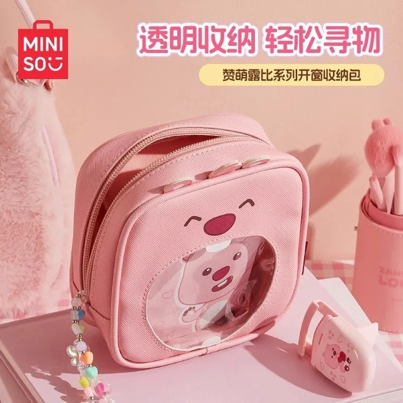 

MINISO Ruby Series Transparent Window storage bag Cute Accessories Transparent storage, compact and portable
