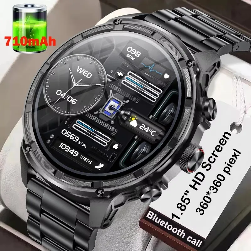 

2024 New1.85Inch HD Bluetooth Call Smart Watch Men Sports Fitness Tracker Heart Monitor 710mAh Smartwatch For XIAOMI Android ios