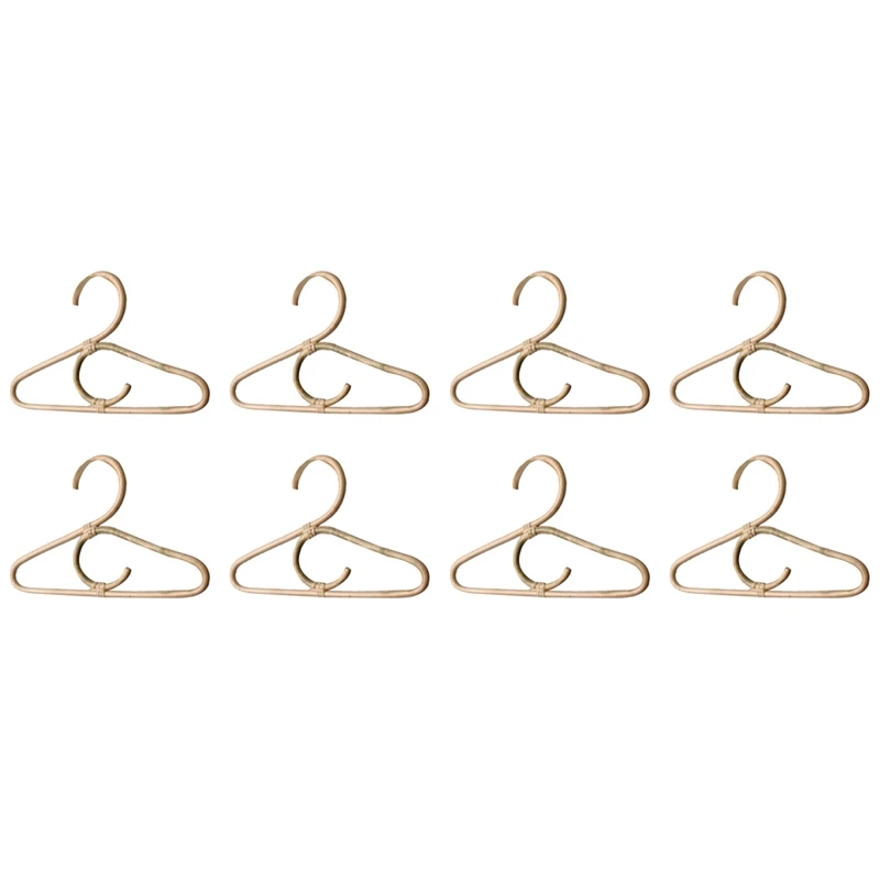 

8Pcs Rattan Clothes Hanger Nordic Style Kids Garments Rack Children Hanger Kids Room Decor Hangers For Clothes