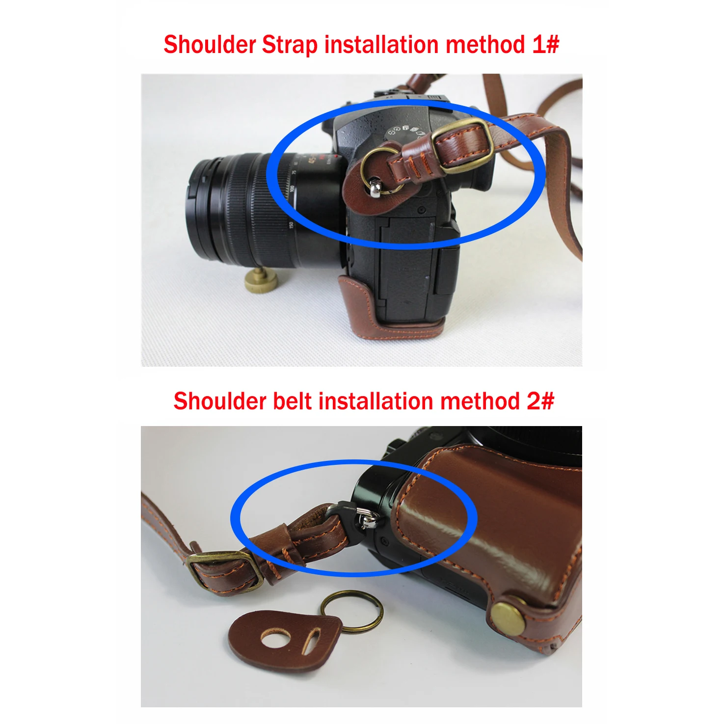 PU leather case Camera Bag Cover Pouch for Sony A6400 A6300 A6100 A6000 with 16-50mm half bottom cover With Battery Opening