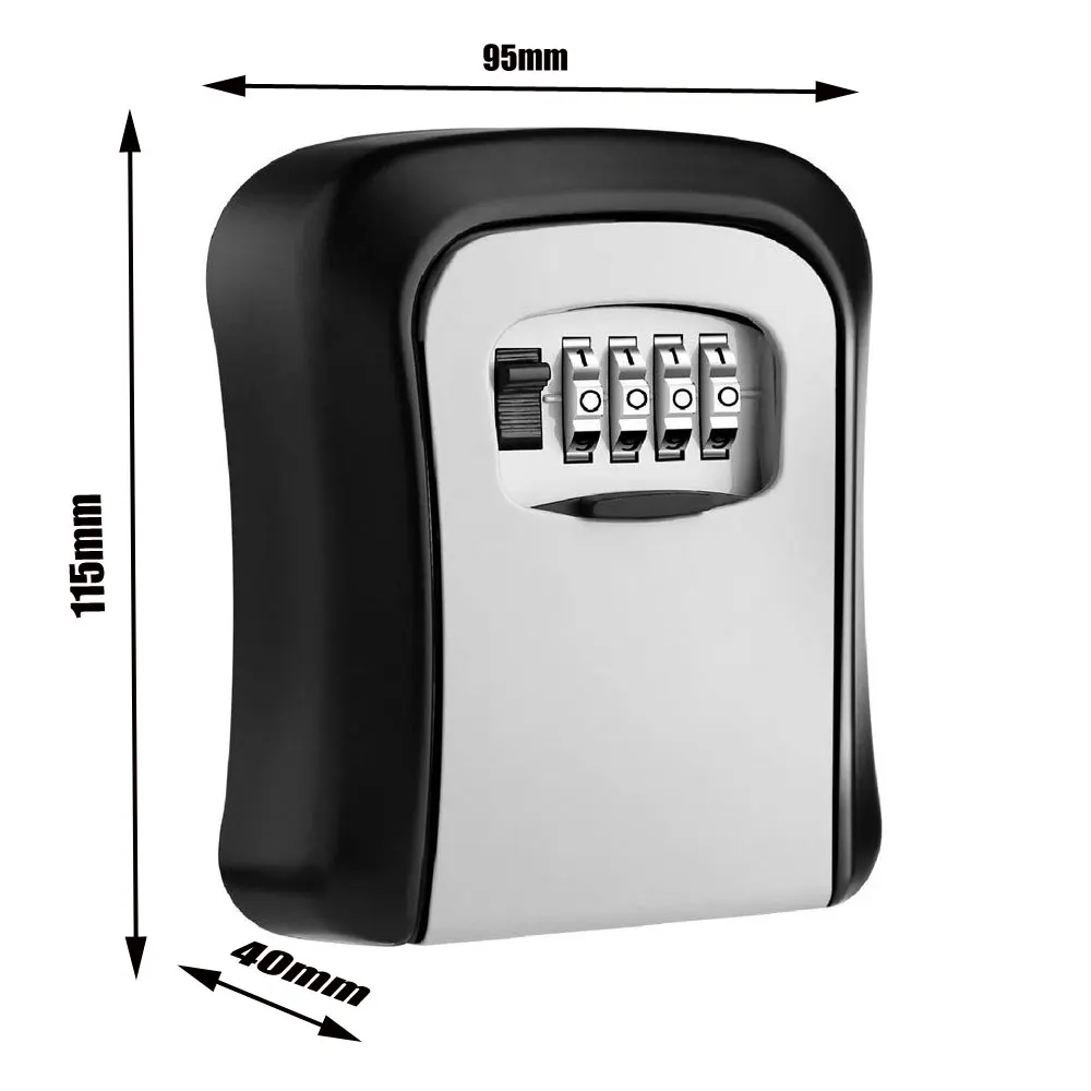 Metallo alloyWall Mount Key Storage Secret Box Organizer combinazione di 4 cifre Password blocco codice di sicurezza nessuna chiave cassetta di sicurezza chiave domestica