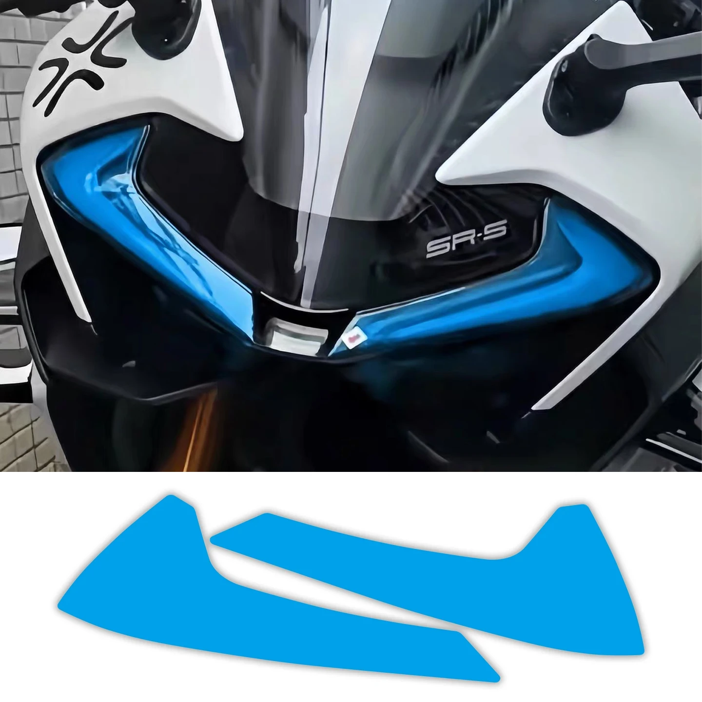 Für CFMOTO 675SR Gradient Motorrad-Scheinwerferschutzfolie Aufkleber Moto Sportbike Augenbrauen-Licht Vinyl Zubehör Dekor