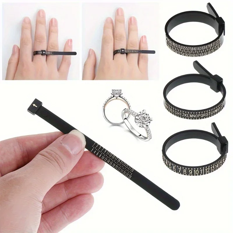 4 Stück/Packung Ringgrößenmesser Messwerkzeug Ringgrößen-Messset Fingergrößenmesser Schmuckgrößen-Messgerät Wiederverwendbar – Detail 6