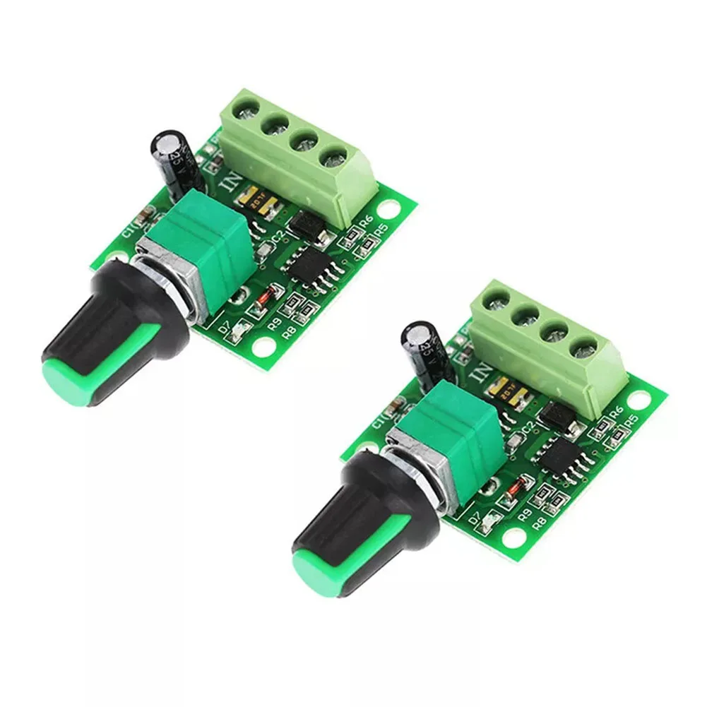 2pcs 1.8v 3v 5v 6v 12v DC Motor Speed Regulator With Switch Function PWM Motor Speed Controller 2A Low Voltage DC LED Dimmer