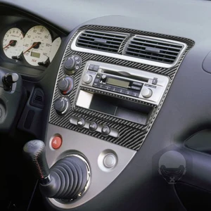 Carbon Fiber Central Radio CD Control Panel AC, decorative cover, interior accessories of the car, adhesive for Honda Civic SI 2001-2005 12 Main Sales Acetate Civic SI Panel - №6