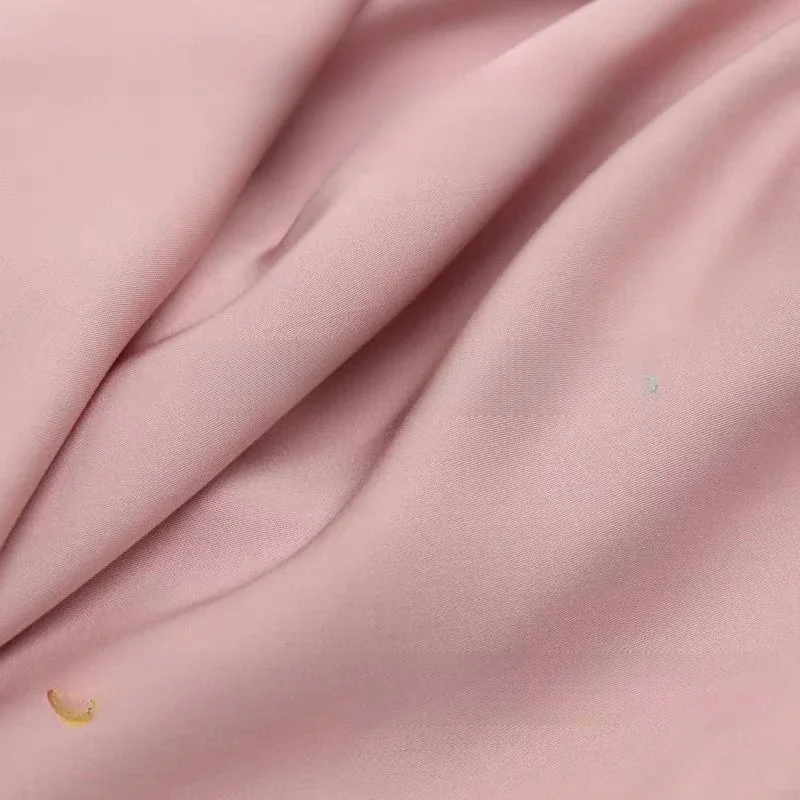 

Thin solid color satin twill artificial cotton fabric breathable soft silk like fabric for summer pajamas and high end clothing