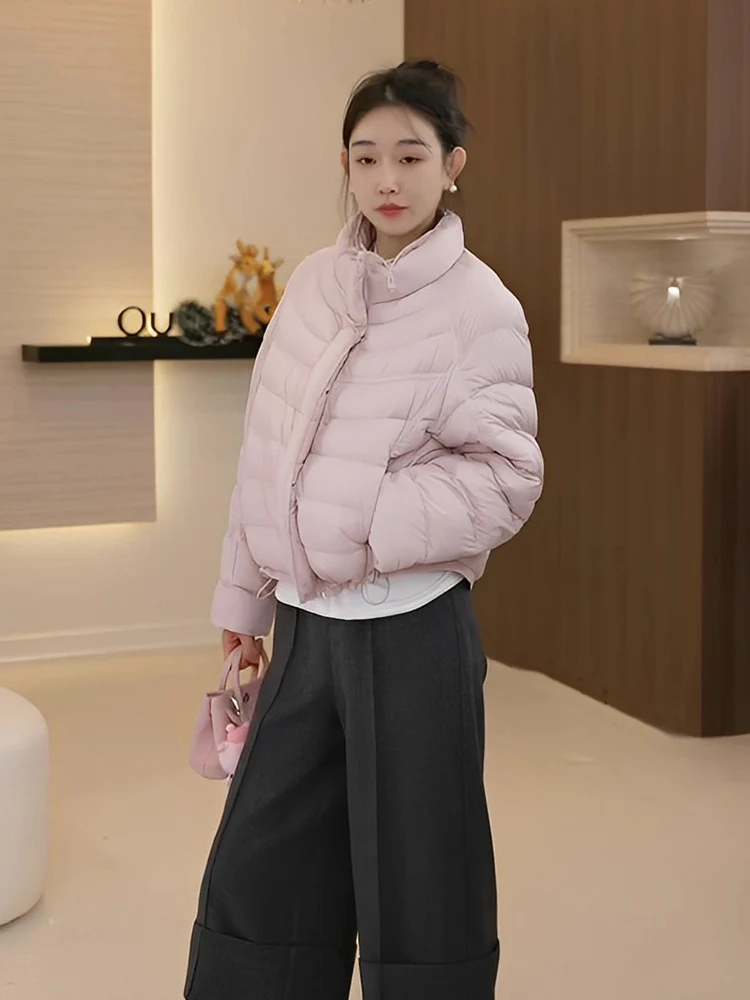 

OUDOCKEE Women's Puffer Jacket Duck down Filled Stand Collar Thickened Winter Coat Warm Bread Style Casual Fashion