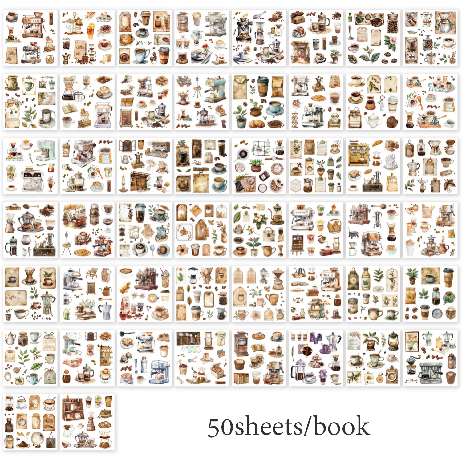 4 Stijl 50 Vellen/pak aardse serie sticker boek voor DIY handboek dagboek telefoon geval kalender fotolijst Laptop decoratie
