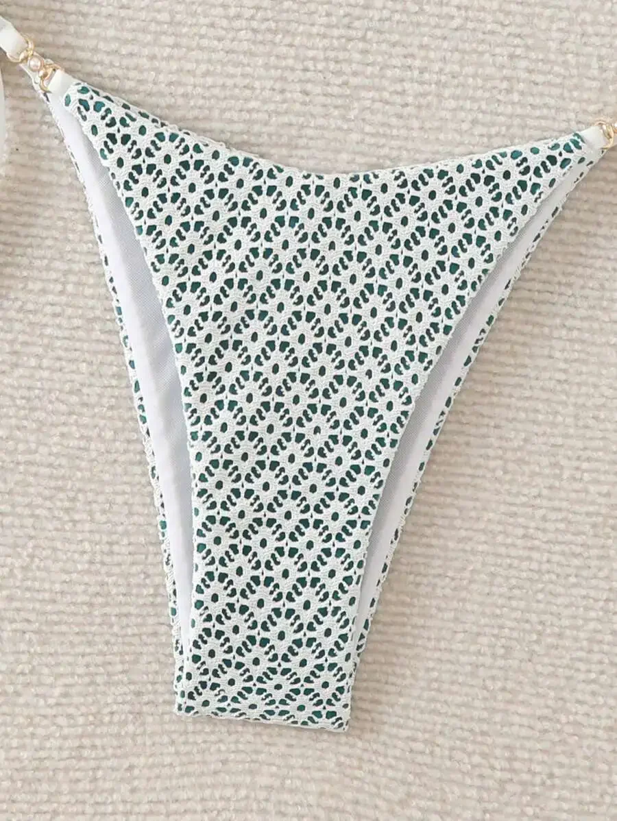 Conjunto de biquíni triangular com estampa floral Swim Mod Ditsy verão