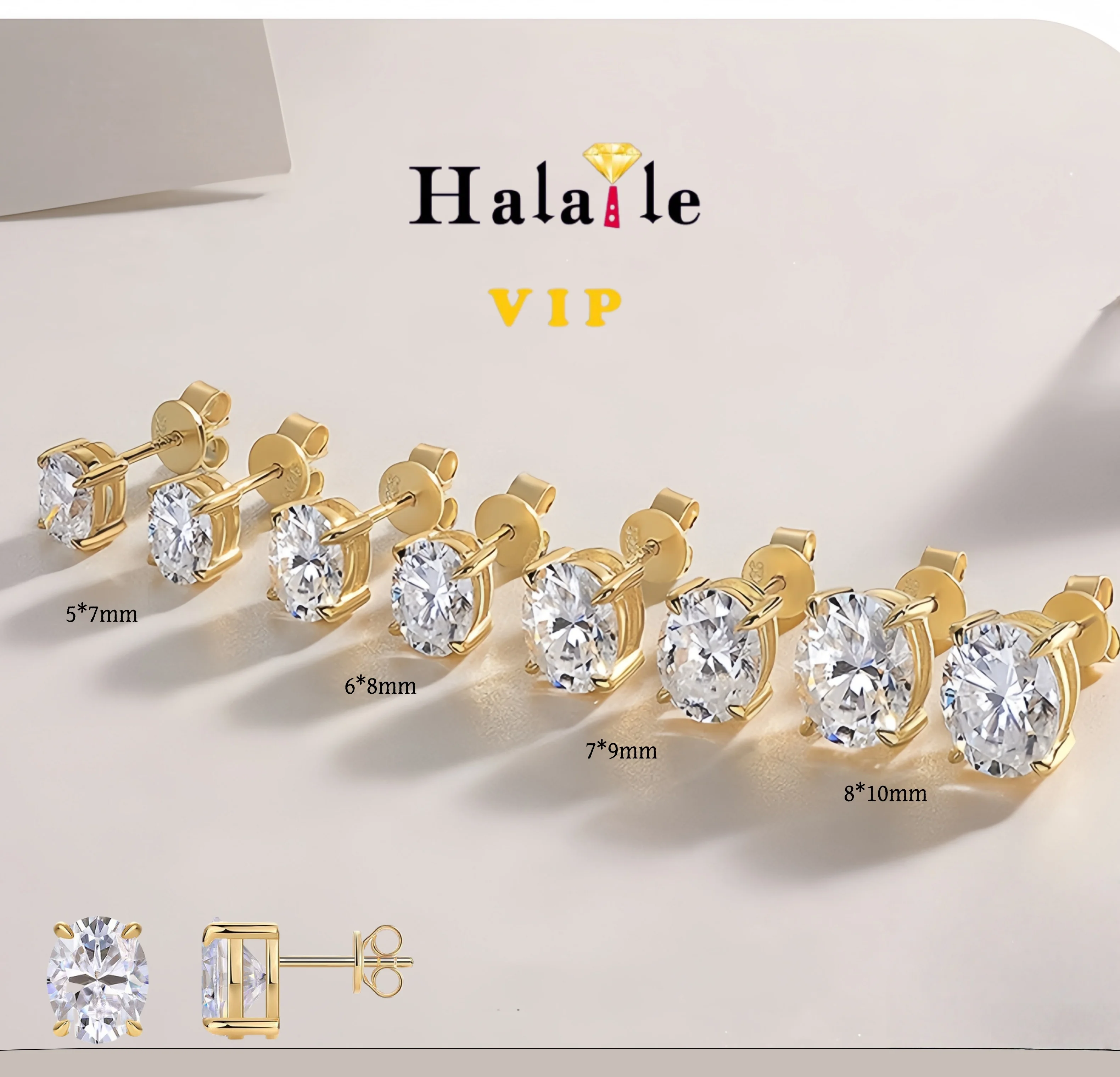 

Женские серьги-гвоздики Halaile D цвета овальной огранки с муассанитом, серебро S925, сверкающие свадебные и помолвочные ювелирные украшения
