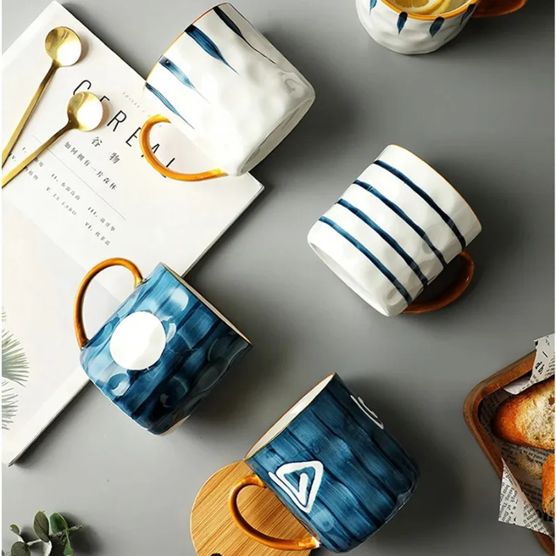 Japanese Heat Resistant Ceramic Mug With Handle Coffee Milk Oat Breakfast Household Daily Drinkware Holiday Gift