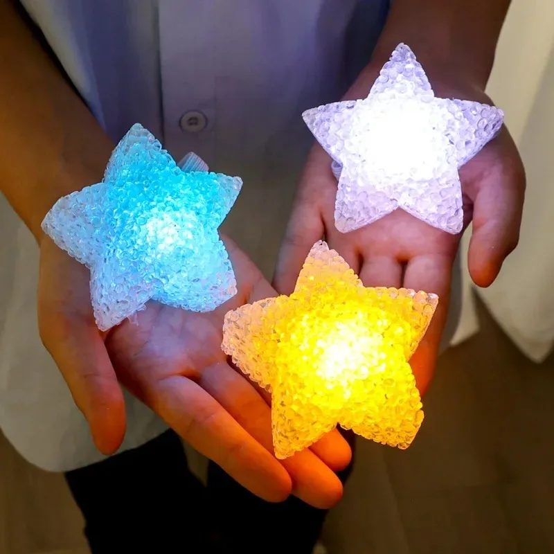 Cute Acrylic Star Shaped Night Light Star Handheld LED Light Anti-slip Band Light Lamp for Dance Performance Stage Photo Prop