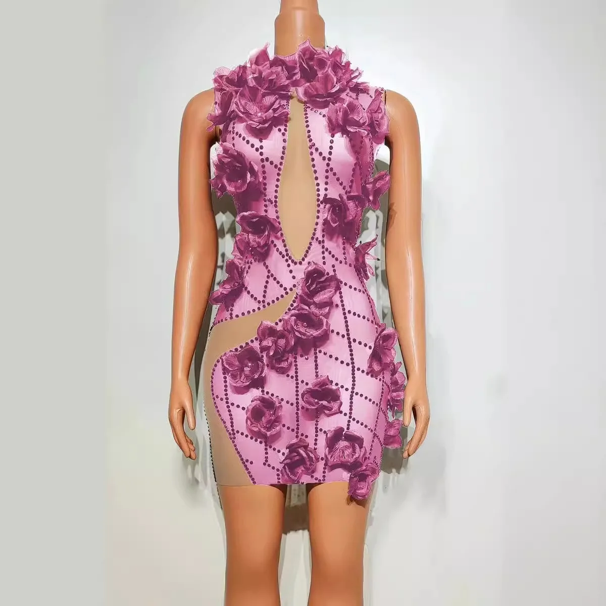 Sleeveless Side Hollow Design Temperament Hip Wrap Waist Stage Performance Dress Suit Chic And Sweet Evening Elegant Ball Gowns