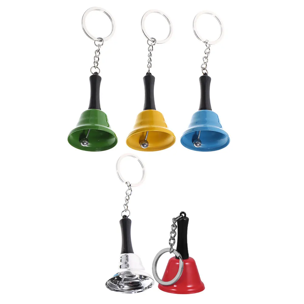 

5 pcs Hand With Keychain Mini Metal Dinner Call For Classroom Service Desk Kids Auditory Tool Loud Shaking Bell Restaurant Home