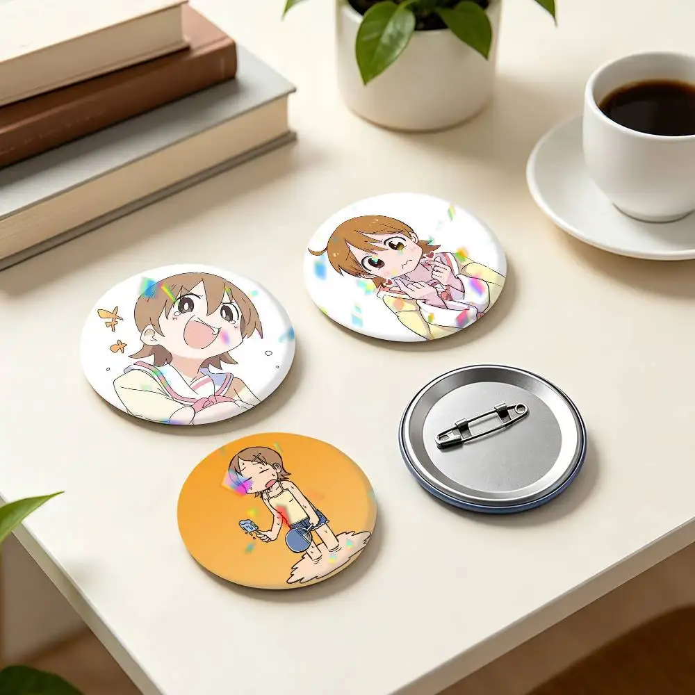 Comedy Anime N-Nichijou A-Aioi Y-Yuko  25mm 32mm 44mm 58mm 75mm Brooches Badges Pins for Accessories Gift