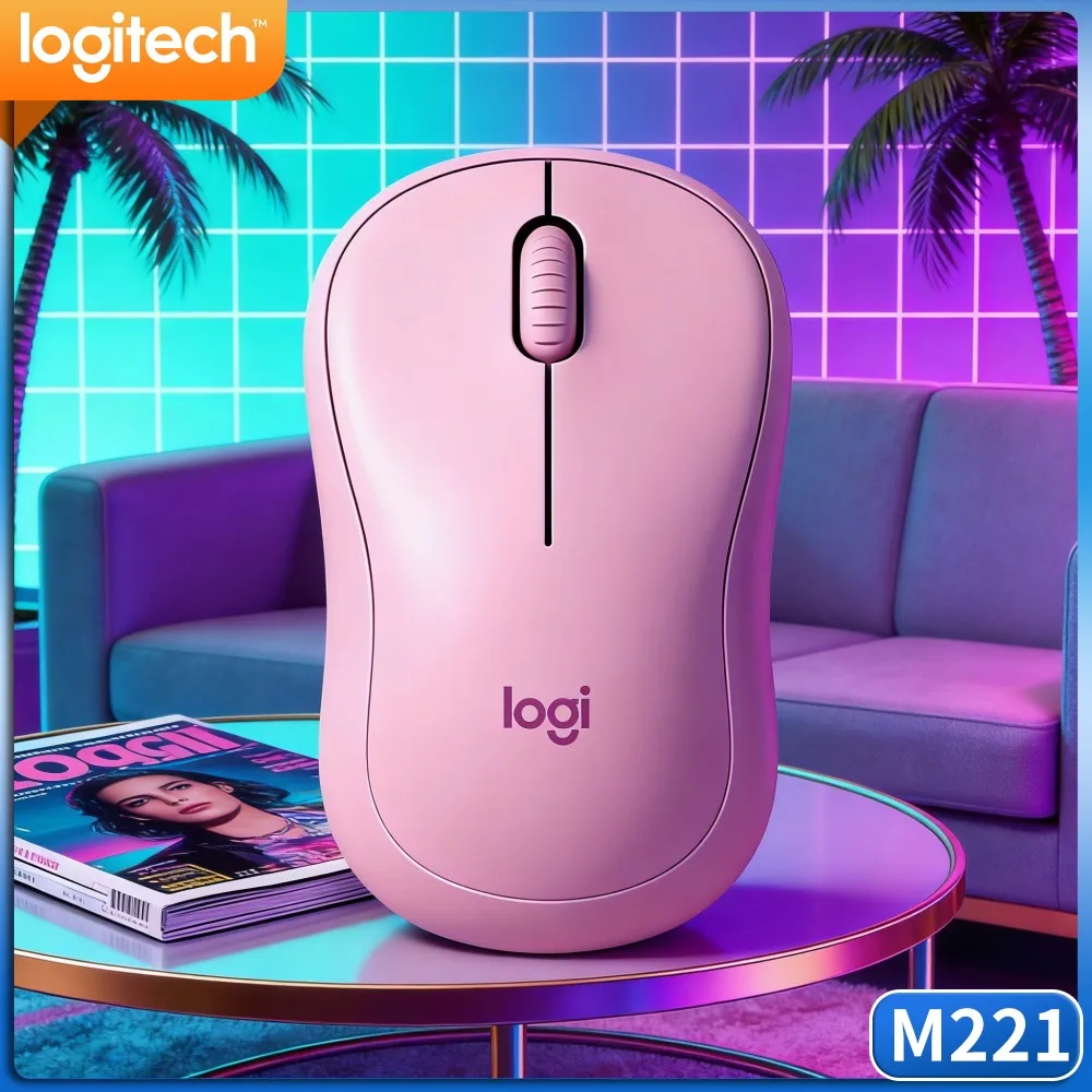 Logitech M221 Compact Quiet Mouse,10‑Meter Wireless Distance,1000DPI,Long‑Lasting Battery,For Laptop PC Travel Office
