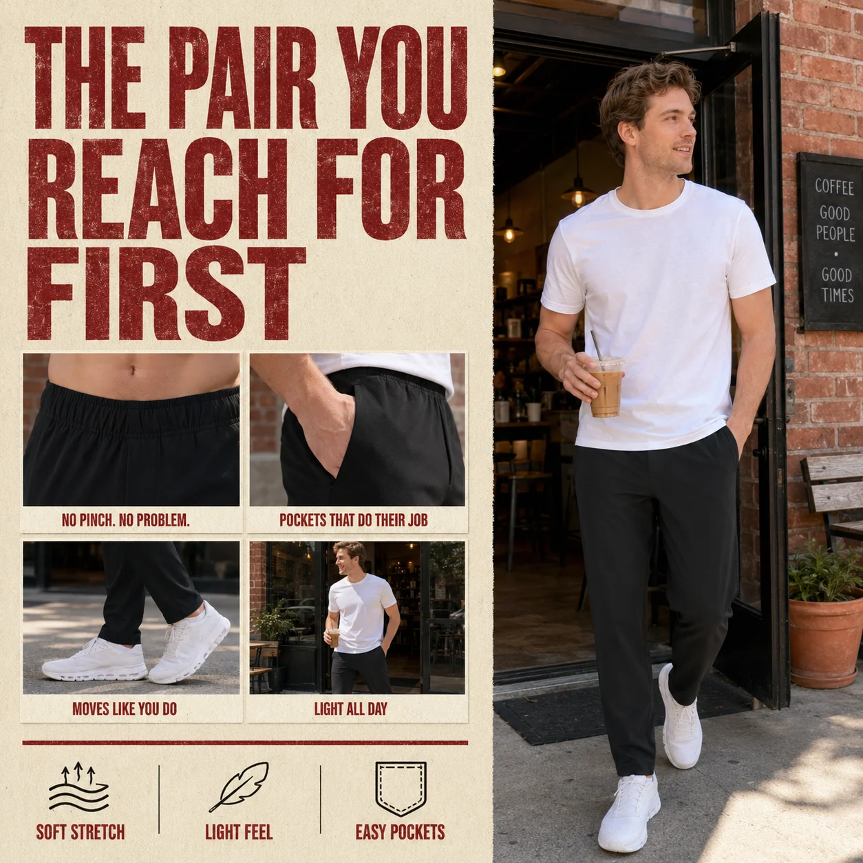 SBWL Men's Solid-Color Outdoor Sports Stretch Pants High-Quality Casual Wear for Running Hiking Long pants