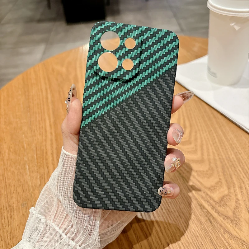 For OnePlus 13T Case Ultra-thin Carbon Fiber Stripe Pattern Texture Matte Hard Light Cover For One Plus 13T