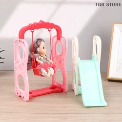 1Set Doll House Home Scene Decoration Swing Slide Suit Model Decoration Amusement Park