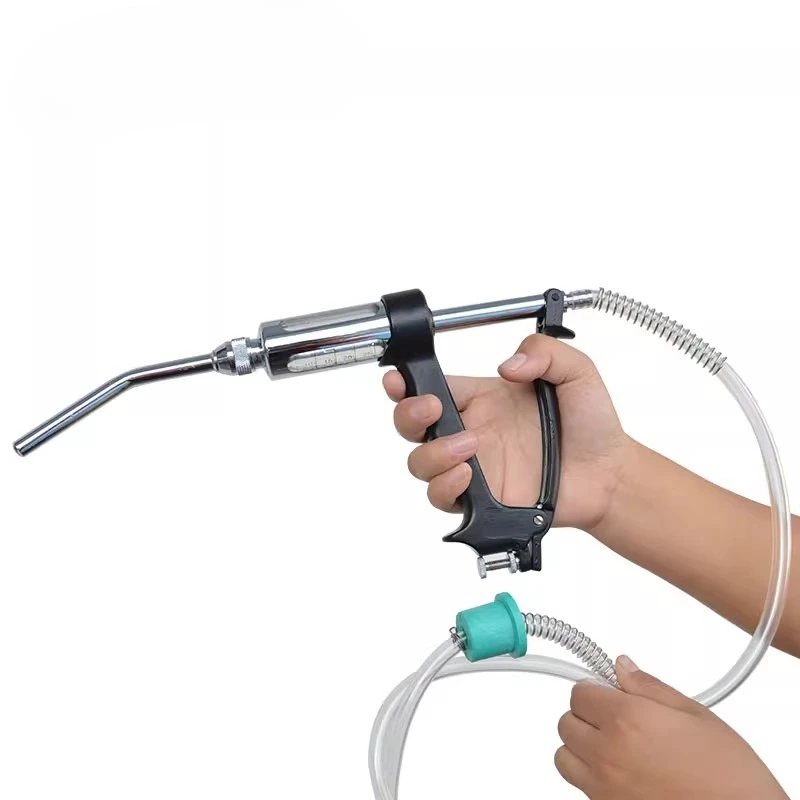 

30Ml pig, cow and sheep medicine filling gun metal tube black continuous adjustable