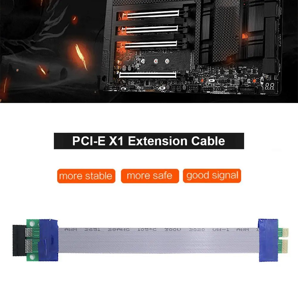 Kabel przedłużający PCIe 1X do 1X o długości 15 cm, elastyczny kabel rozszerzający PCIe PCI Express do karty graficznej