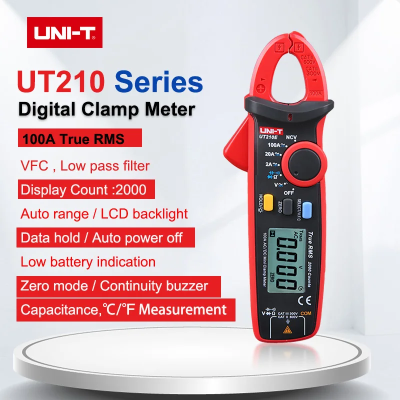 UNI-T مقياس رقمي صغير UT210E UT210D UT210A UT210B UT210C عدم الاتصال المتعدد التيار المتناوب/تيار مستمر الجهد الحالي نطاق السيارات VFC