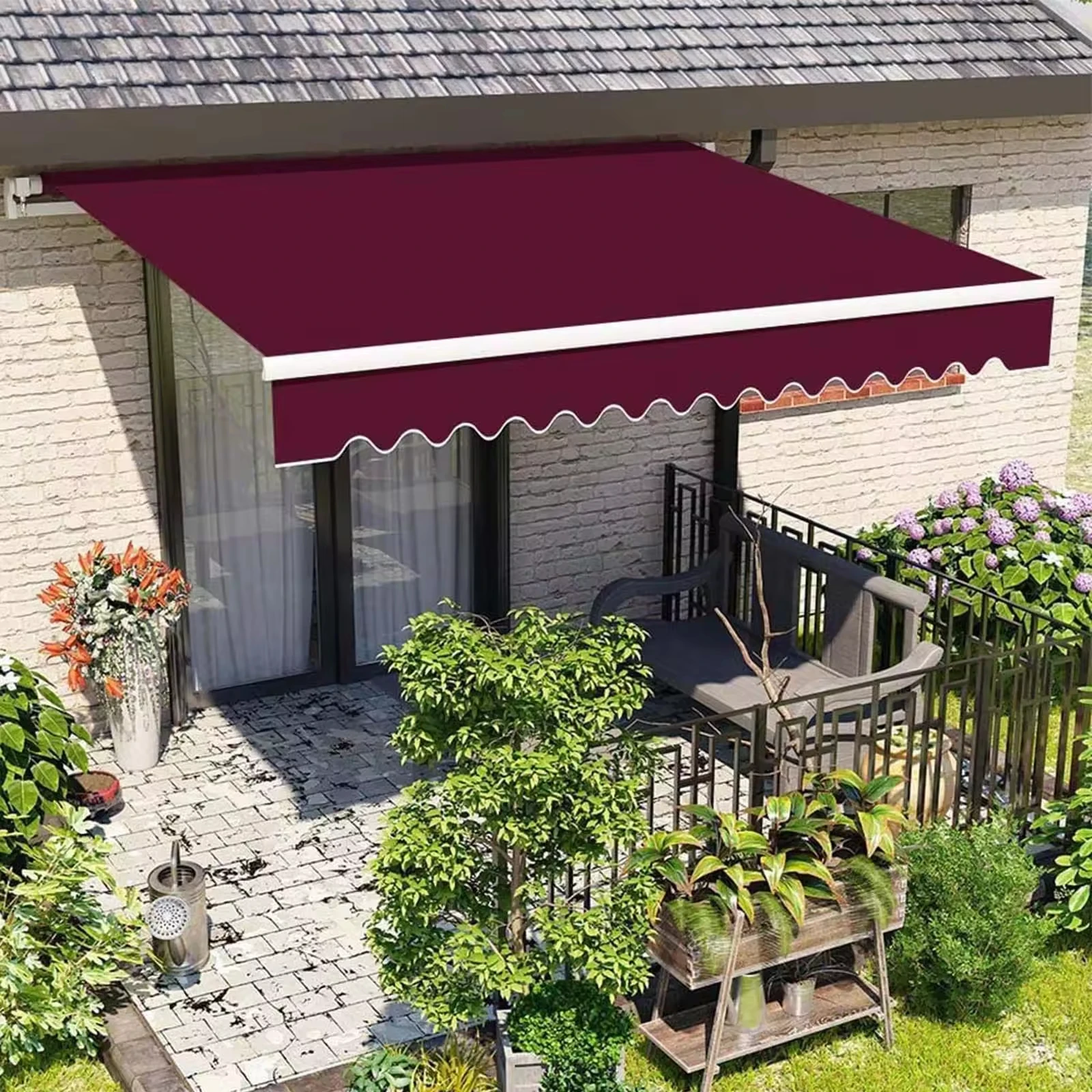 

Outdoor manual awning: telescopic folding cantilever type, suitable for shops/villas/balcony, residential and commercial awning