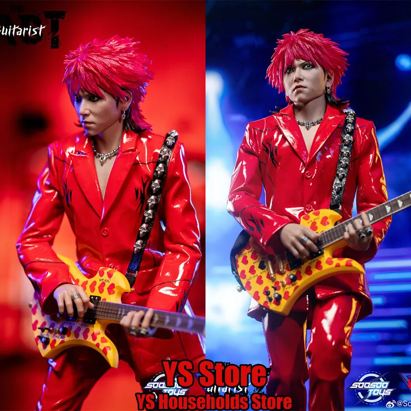 SOOSOOTOYS 1/6 SST-062 The Last Guitar Red Leather Suit Boy Movable Action Figure Rock Style Movable Eye Design 12