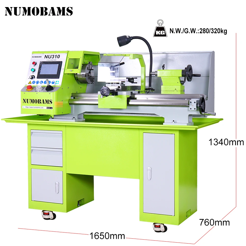Metal Lathe Machine NU310 2.2KW Semi-CNC 310mm Swing 750mm Distance 38mm Spindle Bore