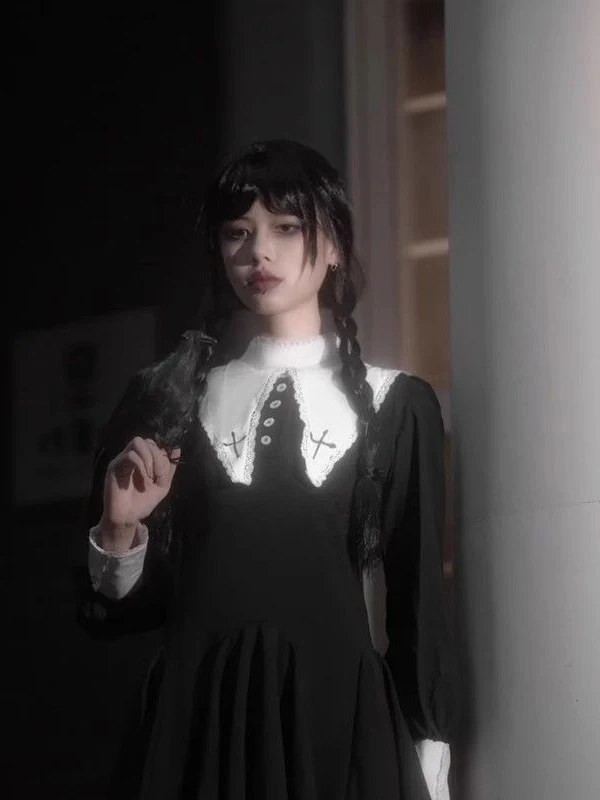 ملابس تنكرية نسائية طويلة من loween Dr Bla Nun ملابس تنكرية على شكل حرف a k Sle Faion ملابس نسائية