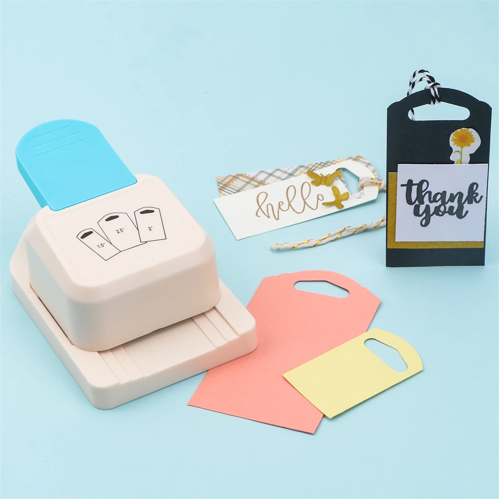 Abgewinkelte runde Hängeetiketten-Banner, Papierschneider, 3-in-1-Bastelstanzer für DIY Scrapbooking, Papier, Karten, Basteln, Basteln, Prägenwerkzeug