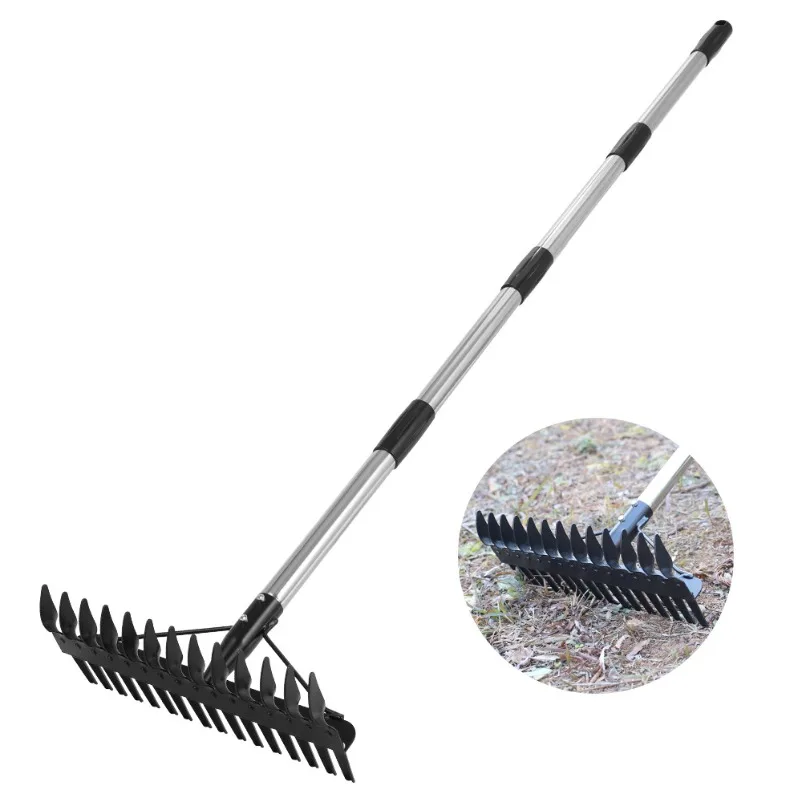 Upgraded Thatch Rake, Multifunctional Lawn Combing Rake Garden Durable Soil Rake Garden Rake