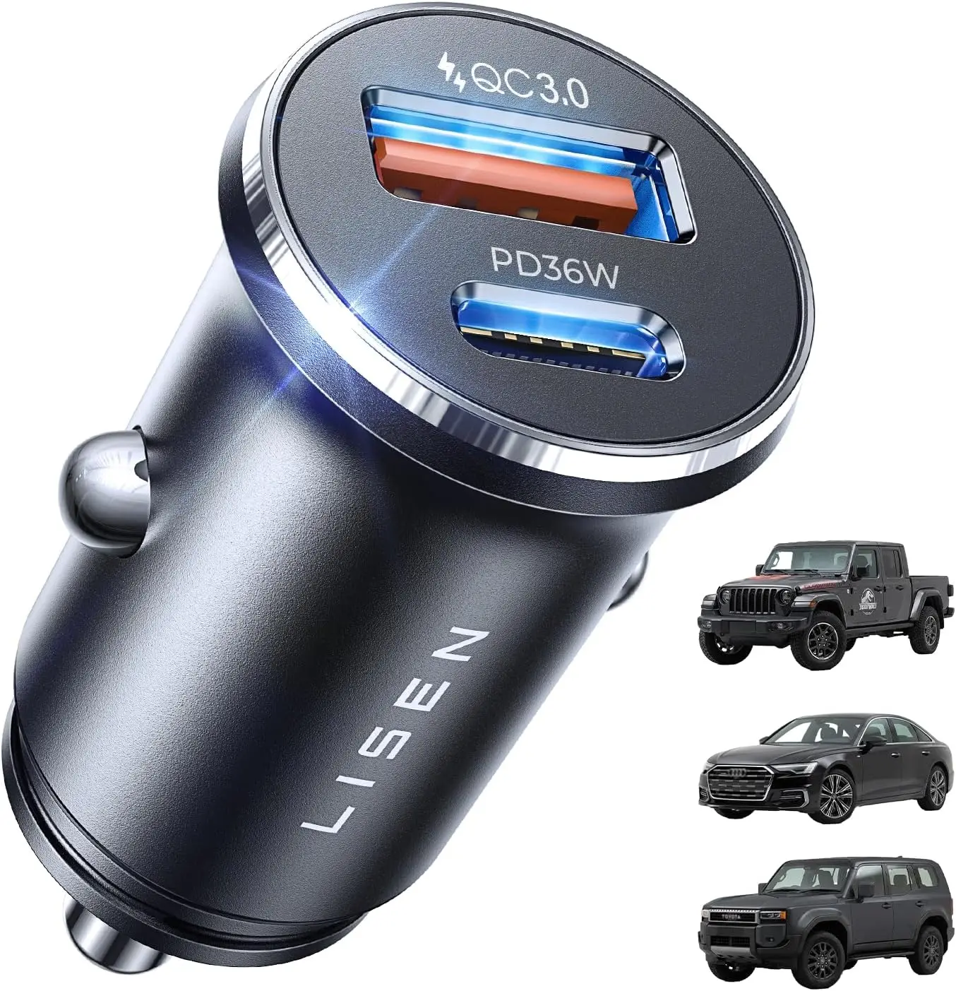 69W Mini Cigarette Lighter Adapter Car Charger USB C Fast Charging | 12V Cigarette Lighter USB Car Charger Fast Charging Adapter, for iPhone 17 Pro Max 16 15 14 13 12 Plus Mini, Samsung S26 S25