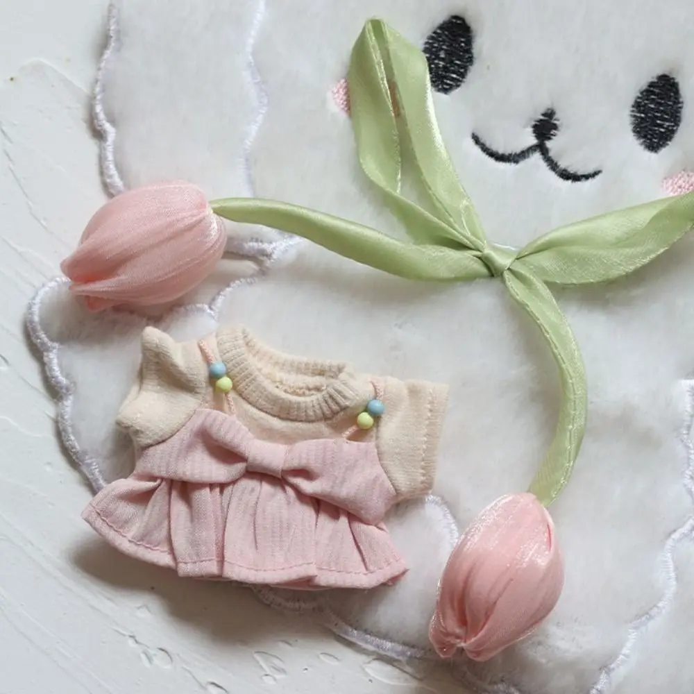 

Хлопковая одежда для кукол, майка, платье принцессы с бантом, одежда для куклы 12 см, модный стиль, высокое качество, без атрибутов, одежда для кукол