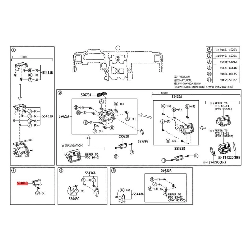 

55406-60360 Center Console CD Glove Box Sundries Storage Box Assy For Toyota Land Cruiser Prado 2010-2017 55406-60380