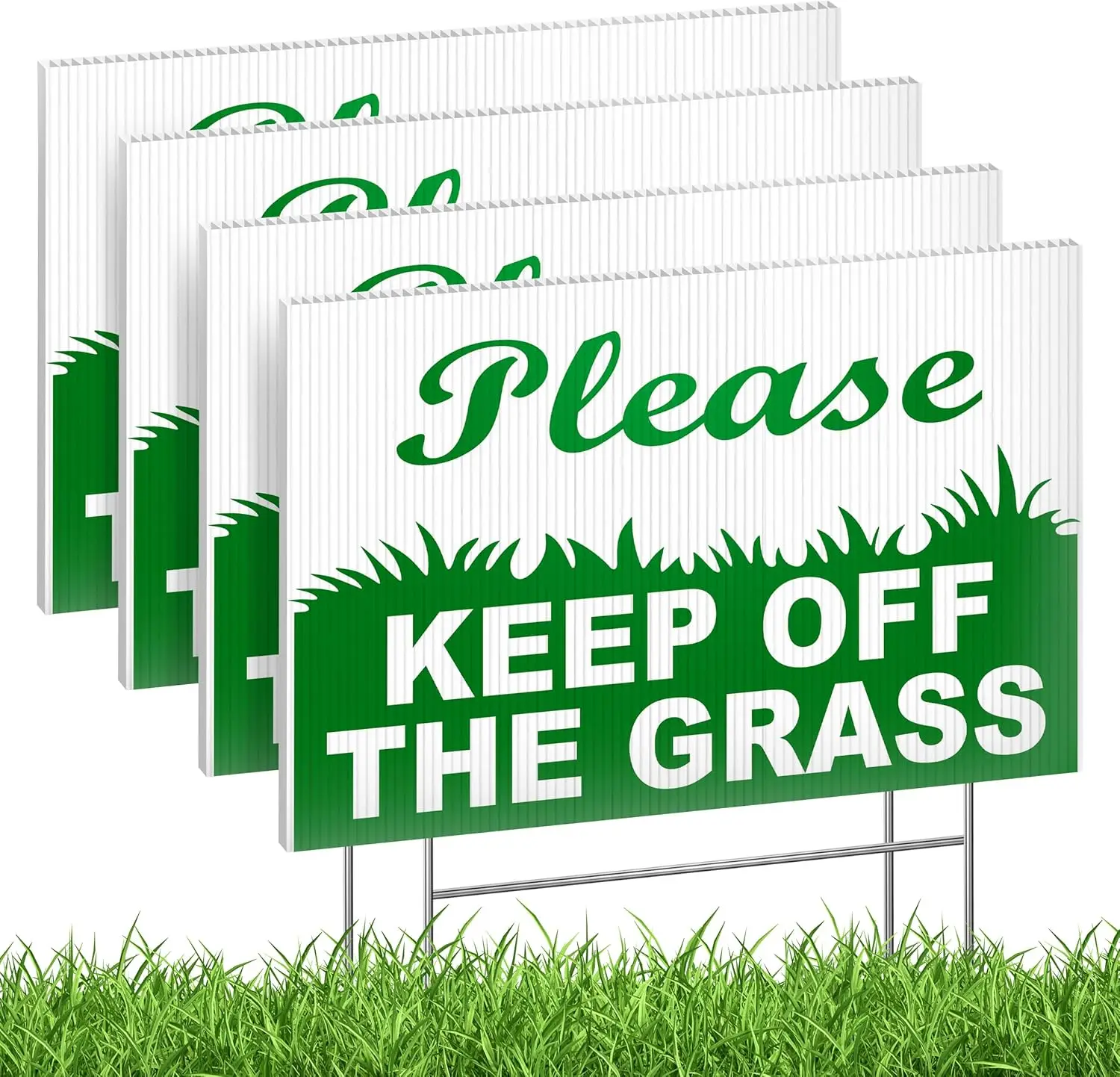 

Keep Off Grass Signs for Yard, 6x9 Double-Sided Coroplast Lawn Signs with Metal H-Stakes, Outdoor Reminder for Lawn and Shared